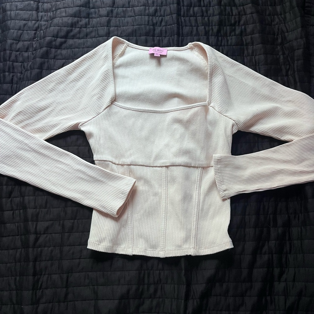 Francesca’s  Cream Long Sleeve Top